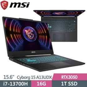 微星 Cyborg 15 A13UDX[210TW]i7-13700H/RTX3050/16G/1T/15吋 黑