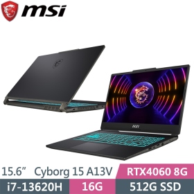 微星 Cyborg A13VFK[831TW]i7-13620H/RTX4060/16G/512G/15吋 黑