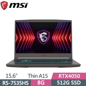 微星 Thin A15 B7VE[031TW]R5-7535HS/RTX4050/8G/512G/15吋 黑
