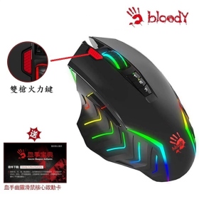 雙飛燕 A4 Bloody J95 RGB(未激活)雙槍俠電勁鼠(黑)/有線/5000dpi送啟動卡