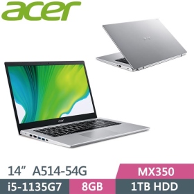 Acer A514-54G-589P〈銀〉i5-1135G7/8G/1T/MX350-2G