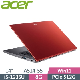 Acer A514-55-54JP〈紅〉i5-1235U/8G/512G/Iris Xe