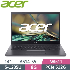 Acer A514-55-54LV〈灰〉i5-1235U/8G/512G/Iris Xe