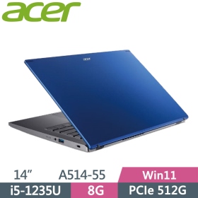 Acer A514-55-552X〈藍〉i5-1235U/8G/512G/Iris Xe