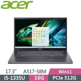 Acer A517-58M-53V9〈灰〉i5-1335U/16G/512G/17吋