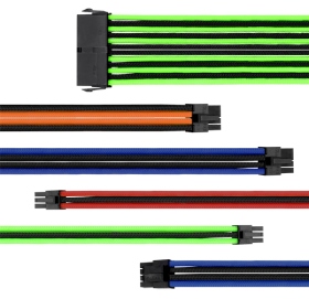 曜越 TtMod編織線高密度編織線/內含理線梳/延長線組合包/線規16AWG(多彩變化 任君挑選)