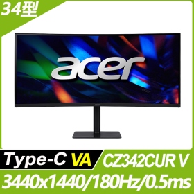 ACER CZ342CUR V(1H1P1C/0.5ms/VA曲面/180Hz/含喇叭/ FreeSync P