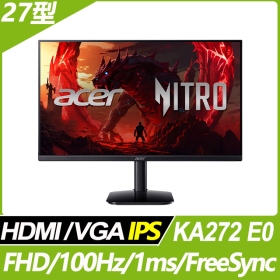 ACER KA272 E0(1A1H/1ms/IPS/100Hz/含喇叭//FreeSync)抗閃系列