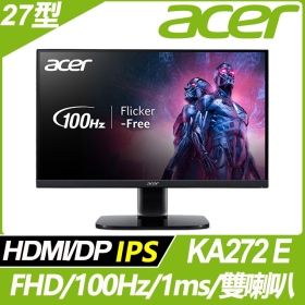ACER KA272 E(1H1P/1ms/IPS/100Hz/含喇叭/FreeSync)電競螢幕