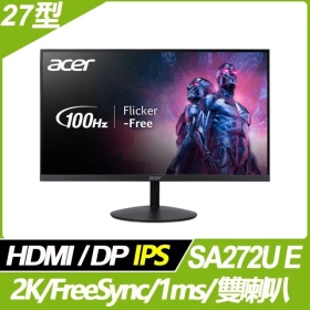 ACER SA272U E(2H1P/1ms/IPS/100Hz/含喇叭//FreeSync)抗閃系列