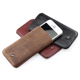 Acase蘋果iPhone 5專用 經典真皮皮套-紅棕