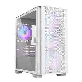 Montech Air 100 ARGB 白 顯卡長33/CPU高16.1/玻璃透側/M-ATX(內附四顆ARGB風扇&控制器)