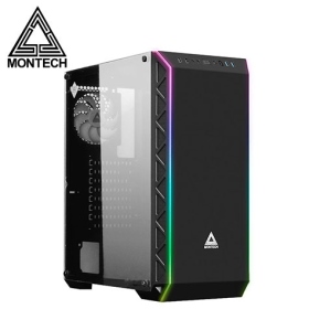 MONTECH君主 Air 900 ARGB BLACK (ATX/玻璃側版/面板aRGB燈控/內建風扇後1前1/顯卡370mm/塔散165mm)