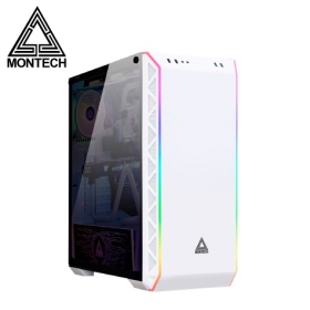 MONTECH君主 Air 900 ARGB WHITE  (ATX/玻璃側版/面板aRGB燈控/內建風扇後1前1/顯卡370mm/塔散165mm)
