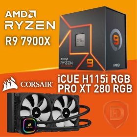 AMD Ryzen 9 7900X【12核24緒】4.7GHz海盜船 iCUE H115i RGB PRO