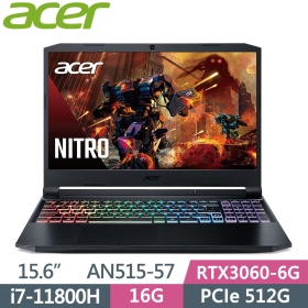 Acer AN515-57-72Y9【黑】i7-11800H/16G/512G SSD/RTX3060-6G