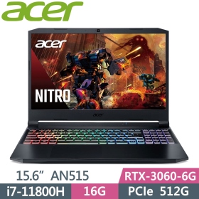 Acer AN515-57-74AB【黑】i7-11800H/16G/512G SSD/RTX3060-6G