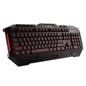 華碩 Cerberus地獄犬(賽伯洛斯) USB電競鍵盤/有線/防潑水/12個巨集鍵/紅.藍雙色LED