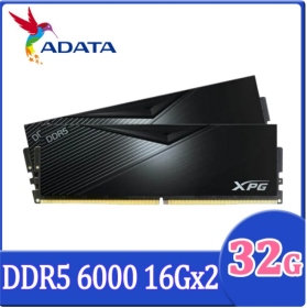 威剛 32GB(雙通16GB*2) DDR5 6000 XPG Lancer/CL30 黑 (AX5U6000C3016G-DCLABK)
