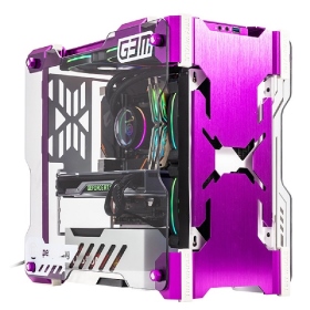 Apexgaming G3M 紫色 顯卡長33/CPU高16.5/半開放式/雙玻璃側板/M-ATX