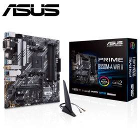 華碩 PRIME B550M-A WIFI II(M-ATX/1A1D1H/Realtek 1Gb+無線+BT5.2)4+2相供電