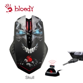 雙飛燕 A4 BLOODY R80光微動無線鋰充鼠/無線/4000dpi