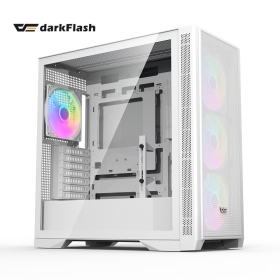 darkFlash 大飛DF4100 E-ATX電腦機殼-白色(支援背插 /內建14公分