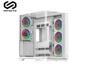 INFINITE ROUND R8 WHITE(E-ATX/卡38CM/U高16.5CM/曲面鋼化玻璃/
