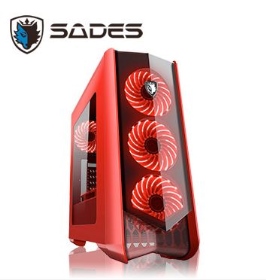 SADES賽德斯 Horus 荷魯斯(6小) 強化裝甲系列 水冷電腦機箱(紅色)