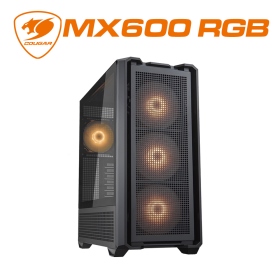 COUGAR MX600 RGB 黑 顯卡長40/CPU高18/玻璃透側/方形進氣孔/E-ATX