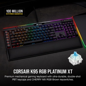 K95 PLTN XT-BLK-MX Brown-RGB 機械式鍵盤/青軸/英文PBT鍵帽/2年