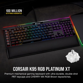 K95 PLTN XT-BLK-MX Brown-RGB 機械式鍵盤/銀軸/英文PBT鍵帽/2年