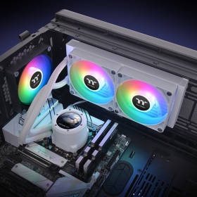 曜越 TH240 V2 Ultra ARGB 白 (240mm/2.1吋液晶冷頭ARGB風扇/12c
