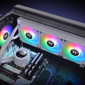曜越 TH360 V2 Ultra ARGB 白 (360mm/2.1吋液晶冷頭ARGB風扇/12c