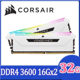 海盜船 32GB(雙通16GB*2) DDR4 3600/CL18 VENGEANCE RGB PRO SL 復仇者(CMH32GX4M2D3600C18W)