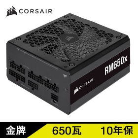 海盜船 RM650X(650W) 雙8/金牌/全模組/全日系/2021新版/10年保固