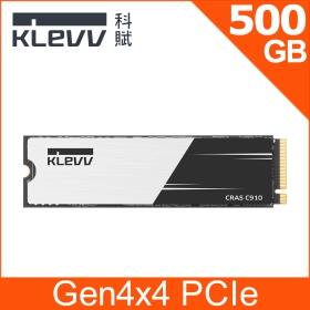 KLEVV CRAS C910 500G/Gen4 PCIe 4.0/讀:5000/寫:3700/TLC【五年】輕薄鋁散熱片
