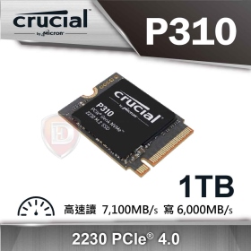 美光Micron Crucial P310 1TB/M.2 2230 讀:7100M/寫:6000M/五年