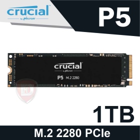 美光Micron Crucial P5 1TB/M.2 PCIe 2280/讀:3400M/寫:3000M/3D TLC顆粒/五年
