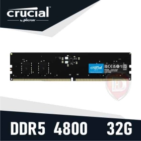 美光 單條 32GB DDR5 4800/CL40 (CT32G48C40U5)黑
