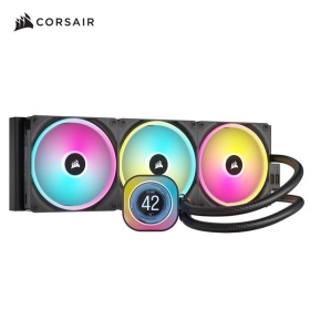 海盜船 iCUE LINK H170i RGB LCD AIO 420 黑色/低噪音減震幫浦/LCD螢幕/磁吸串接風扇/6年(CW-9061009-WW)
