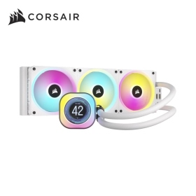 海盜船 iCUE LINK H150i RGB LCD AIO 360 白色/低噪音減震幫浦/LCD螢幕/磁吸串接風扇/6年(CW-9061010-WW)
