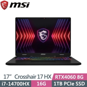 微星 Crosshair HX D14VFKG-063TW(黑) i7-14700HX/RTX4060/16G/1T/17吋