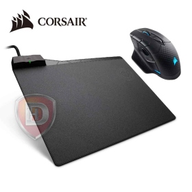 海盜船 Dark Core SE RGB 電競滑鼠/支援Qi 加 海盜船 MM1000 Qi 無線充電鼠墊