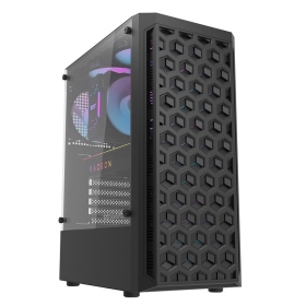 darkFlash DK300 黑 顯卡長28/CPU高16/彩虹風扇*4/玻璃透側/ATX