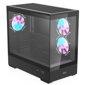 darkFlash MOTI 鏡之島 黑 顯卡長39/CPU高17/全景玻璃透側/M-ATX