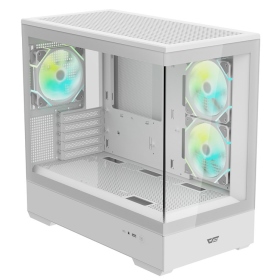 darkFlash MOTI 鏡之島 白 顯卡長39/CPU高17/全景玻璃透側/M-ATX