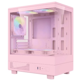 darkFlash MOTI mini 粉 顯卡長30.5/U高18/定光RGB扇*5/全景玻璃