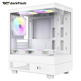 darkFlash MOTI mini 白 顯卡長30.5/U高18/定光RGB扇*5/全景玻璃