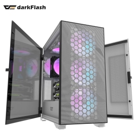 darkFlash DLX 21 白 顯卡長40/CPU高18/含顯卡支架/A.RGB模組扇*4/側掀玻璃/E-ATX